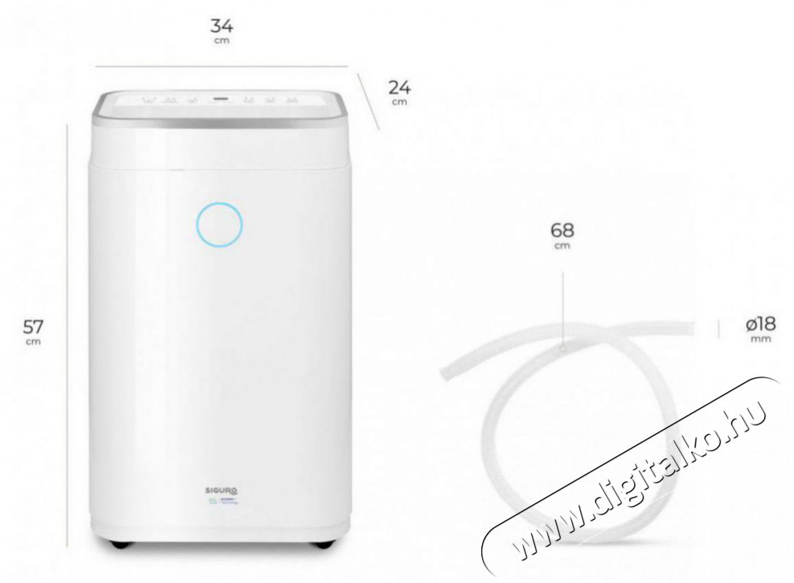 Siguro DH-P300W Orca 20 l WiFi P&aacute;ramentes&iacute;tő Sz&eacute;ps&eacute;g&aacute;pol&aacute;s / Eg&eacute;szs&eacute;g - L&eacute;gtiszt&iacute;t&oacute; / p&aacute;r&aacute;s&iacute;t&oacute; / p&aacute;r&aacute;tlan&iacute;t&oacute; - P&aacute;ramentes&iacute;tő - 504886
