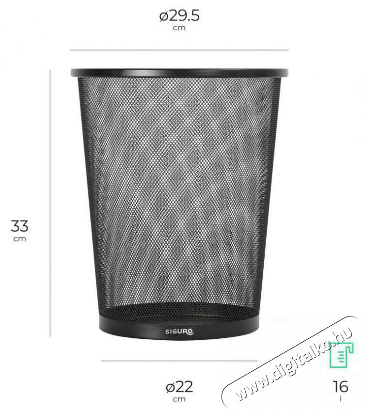 Siguro Easy Bin, 16 l, fekete H&aacute;ztart&aacute;s / Otthon / K&uuml;lt&eacute;r - Lak&aacute;sfelszerel&eacute;s - Szemetes - 504892