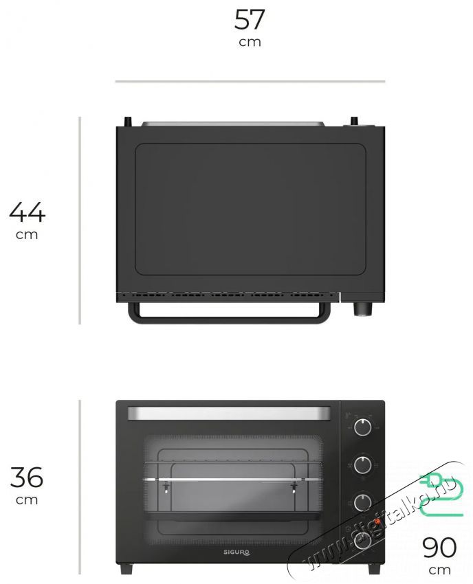 Siguro CO-E480SU Perfect Roast and Grill Konyhai term&eacute;kek - S&uuml;tő-főzőlap, tűzhely (szabadon&aacute;ll&oacute;) - Mini s&uuml;tő / mini grill / mini konyha - 504907