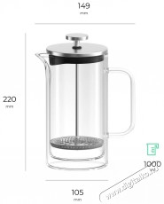 Siguro Double Delight french press, duplafal&uacute;, 1 l Konyhai term&eacute;kek - K&aacute;v&eacute;főző / k&aacute;v&eacute;&ouml;rlő / kieg&eacute;sz&iacute;tő - K&aacute;v&eacute;főző kieg&eacute;sz&iacute;tő - 503774