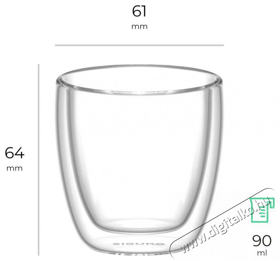 Siguro Espresso Thermo poh&aacute;r, 90 ml, 2 db Konyhai term&eacute;kek - K&aacute;v&eacute;főző / k&aacute;v&eacute;&ouml;rlő / kieg&eacute;sz&iacute;tő - K&aacute;v&eacute;s poh&aacute;r / cs&eacute;sze - 504868