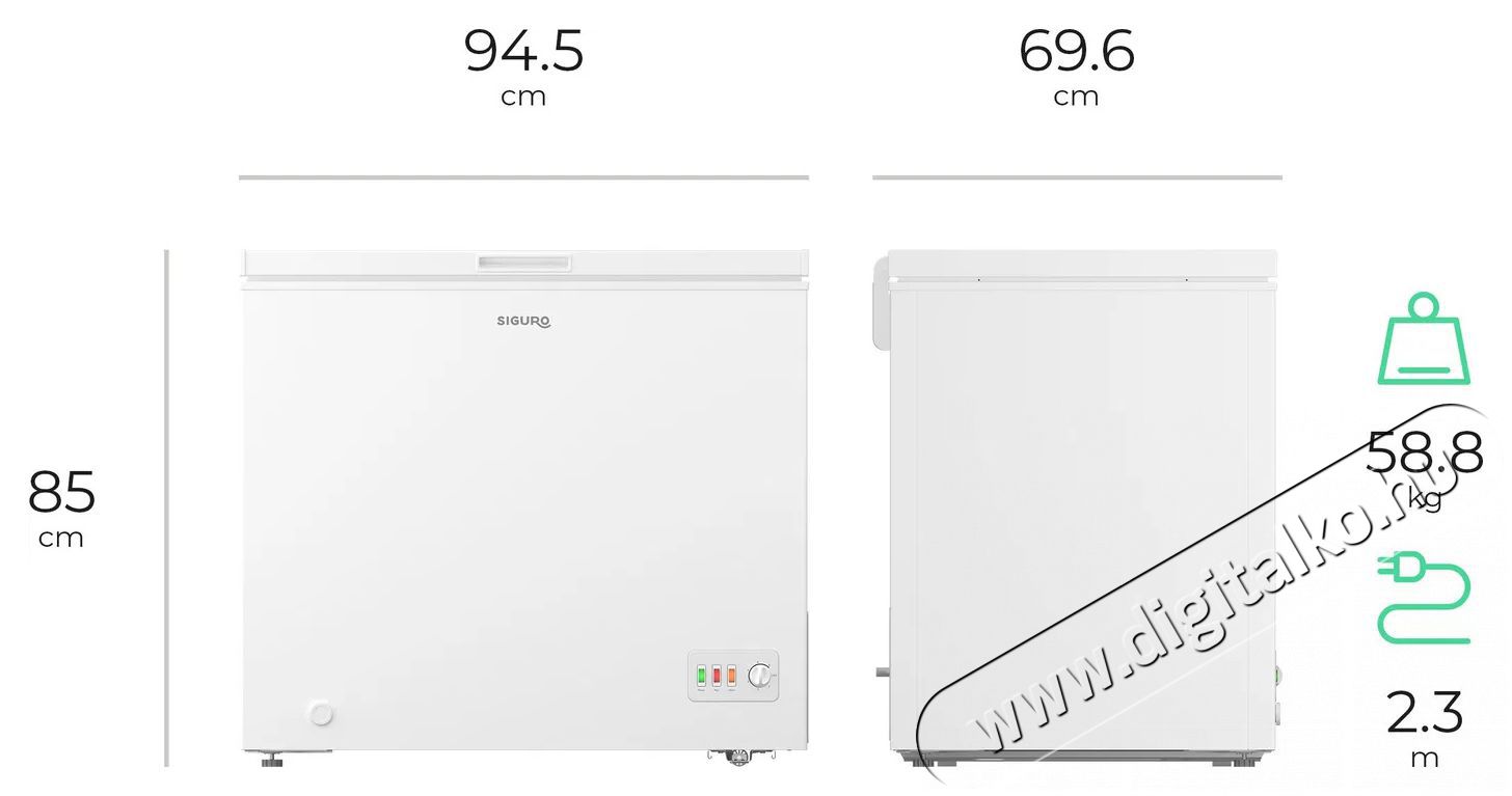 Siguro CF-A241W Premium Konyhai term&eacute;kek - Hűtő, fagyaszt&oacute; (szabadon&aacute;ll&oacute;) - Fagyaszt&oacute;l&aacute;da - 509130