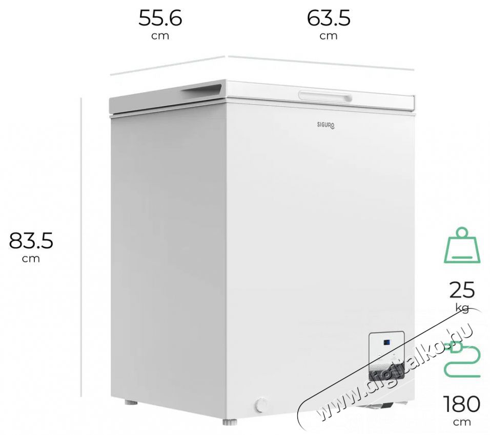 Siguro CF-D16W Fast Freeze 142 Konyhai term&eacute;kek - Hűtő, fagyaszt&oacute; (szabadon&aacute;ll&oacute;) - Fagyaszt&oacute;l&aacute;da - 509118