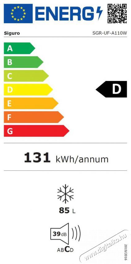 Siguro UF-A110W Fast Freeze 85 Konyhai term&eacute;kek - Hűtő, fagyaszt&oacute; (szabadon&aacute;ll&oacute;) - Fagyaszt&oacute;szekr&eacute;ny - 509127