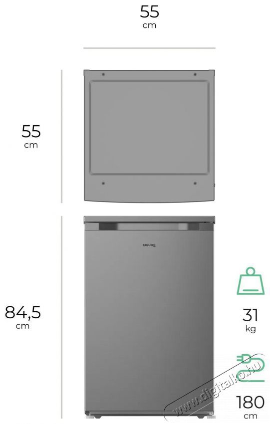 Siguro TT-E250S Chill and Freeze Konyhai term&eacute;kek - Hűtő, fagyaszt&oacute; (szabadon&aacute;ll&oacute;) - Mini hűtő / minib&aacute;r - 509561