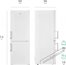 Siguro BF-J140W Arctic Konyhai term&eacute;kek - Hűtő, fagyaszt&oacute; (szabadon&aacute;ll&oacute;) - Alulfagyaszt&oacute;s kombin&aacute;lt hűtő - 509298