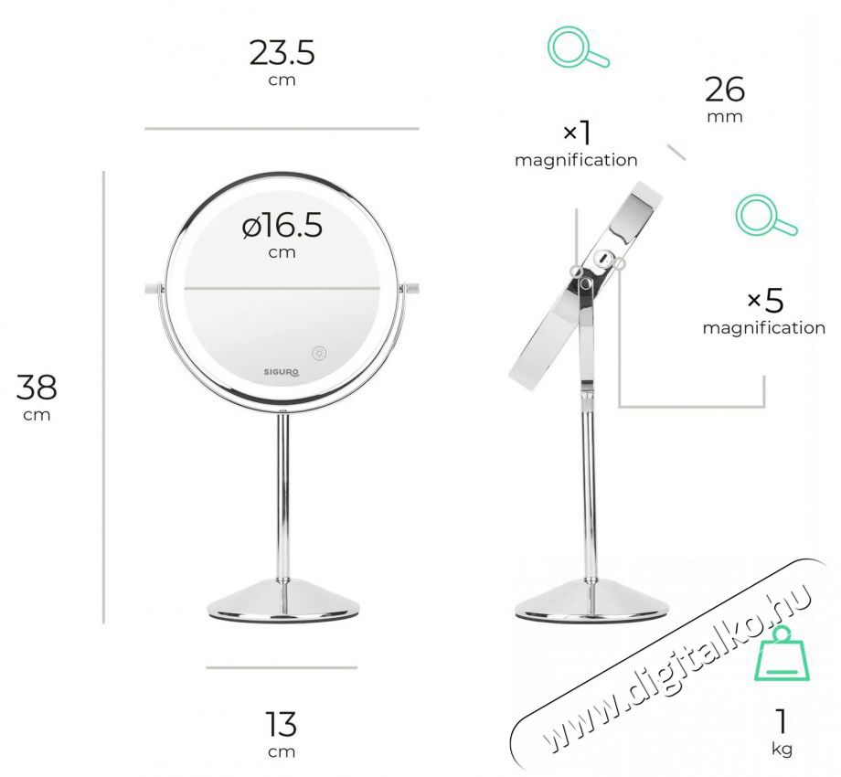 Siguro LM-M290SS Pure Beauty Sz&eacute;ps&eacute;g&aacute;pol&aacute;s / Eg&eacute;szs&eacute;g - T&uuml;k&ouml;r - 512327