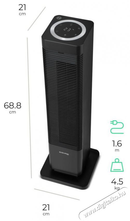 Siguro HS-R450B Reindeer Hot & Cool, WiFi H&aacute;ztart&aacute;s / Otthon / K&uuml;lt&eacute;r - Fűt&eacute;s - Fűtőventil&aacute;toros hősug&aacute;rz&oacute; - 512351