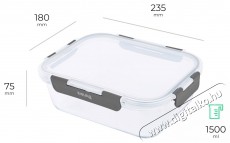 Siguro Glass Seal &eacute;lelmiszert&aacute;rol&oacute; ed&eacute;ny 1,5 l, 7,5 x 23,5 x 18 cm Konyhai term&eacute;kek - Ed&eacute;ny - &Eacute;telt&aacute;rol&oacute; - 519163