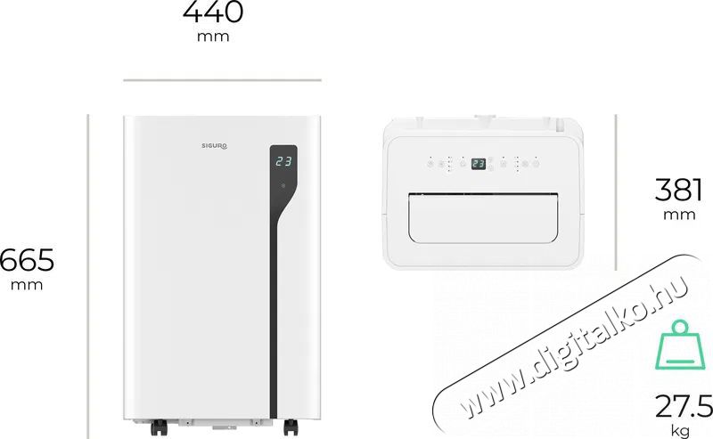 Siguro AC-F280W Mistral 12 H&aacute;ztart&aacute;s / Otthon / K&uuml;lt&eacute;r - Ventil&aacute;tor / L&eacute;gkondicion&aacute;l&oacute; - Mobil kl&iacute;ma - 520588