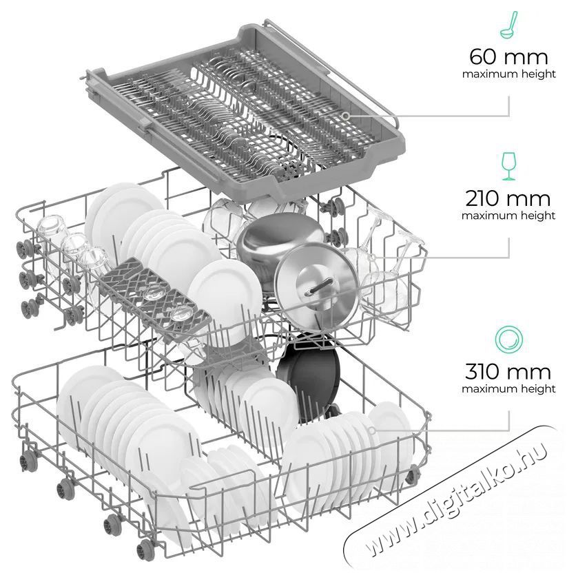 Siguro DW-F604W Efficlean Konyhai term&eacute;kek - Mosogat&oacute;g&eacute;p - Norm&aacute;l (60cm) be&eacute;p&iacute;thető mosogat&oacute;g&eacute;p - 520594