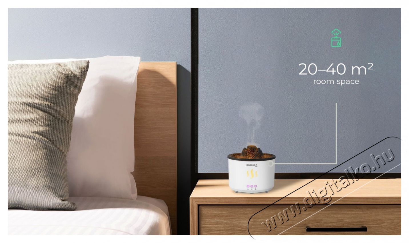 Siguro AD-V300W Volcano Aroma diff&uacute;zor Sz&eacute;ps&eacute;g&aacute;pol&aacute;s / Eg&eacute;szs&eacute;g - L&eacute;gtiszt&iacute;t&oacute; / p&aacute;r&aacute;s&iacute;t&oacute; / p&aacute;r&aacute;tlan&iacute;t&oacute; - P&aacute;r&aacute;s&iacute;t&oacute; - 526037