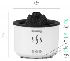 Siguro AD-V300W Volcano Aroma diff&uacute;zor Sz&eacute;ps&eacute;g&aacute;pol&aacute;s / Eg&eacute;szs&eacute;g - L&eacute;gtiszt&iacute;t&oacute; / p&aacute;r&aacute;s&iacute;t&oacute; / p&aacute;r&aacute;tlan&iacute;t&oacute; - P&aacute;r&aacute;s&iacute;t&oacute; - 526037