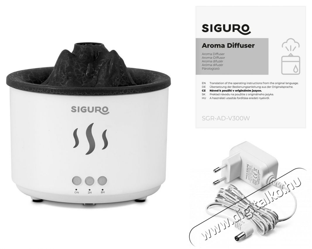 Siguro AD-V300W Volcano Aroma diff&uacute;zor Sz&eacute;ps&eacute;g&aacute;pol&aacute;s / Eg&eacute;szs&eacute;g - L&eacute;gtiszt&iacute;t&oacute; / p&aacute;r&aacute;s&iacute;t&oacute; / p&aacute;r&aacute;tlan&iacute;t&oacute; - P&aacute;r&aacute;s&iacute;t&oacute; - 526037