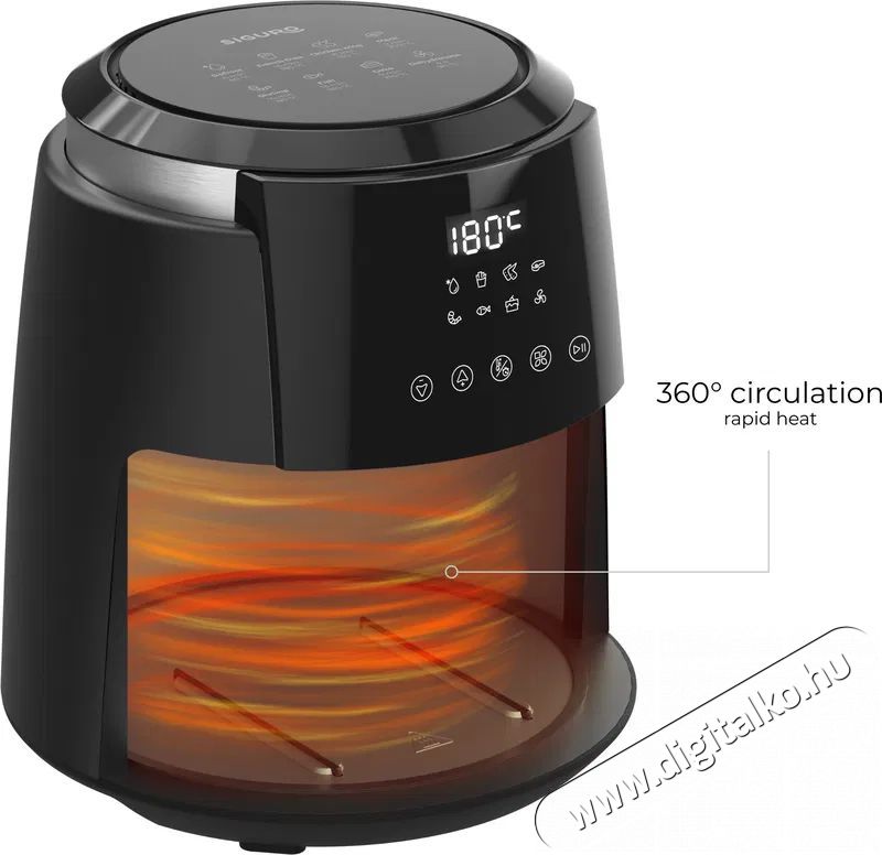 Siguro AF-P350B Vita Fry Plus Konyhai term&eacute;kek - Konyhai kisg&eacute;p (s&uuml;t&eacute;s / főz&eacute;s / hűt&eacute;s / &eacute;telk&eacute;sz&iacute;t&eacute;s) - L&eacute;gkever&eacute;ses főzőg&eacute;p / elektromos kukta / multifunkci&oacute;s s&uuml;tő - 520565