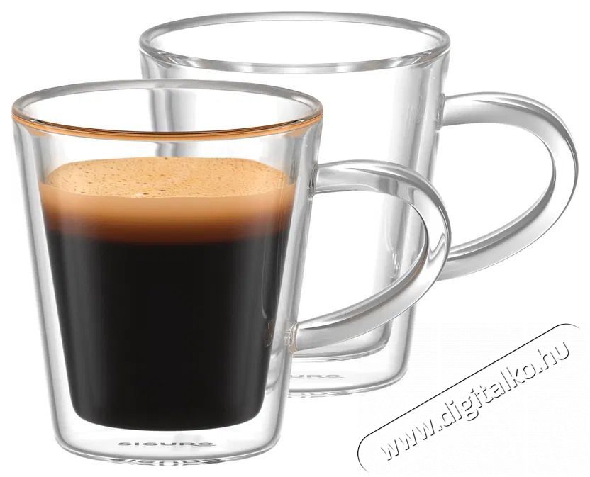Siguro Espresso duplafal&uacute; &uuml;vegpoh&aacute;r, 90 ml, 2 db Konyhai term&eacute;kek - K&aacute;v&eacute;főző / k&aacute;v&eacute;&ouml;rlő / kieg&eacute;sz&iacute;tő - K&aacute;v&eacute;s poh&aacute;r / cs&eacute;sze - 526052