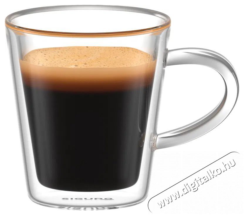 Siguro Espresso duplafal&uacute; &uuml;vegpoh&aacute;r, 90 ml, 2 db Konyhai term&eacute;kek - K&aacute;v&eacute;főző / k&aacute;v&eacute;&ouml;rlő / kieg&eacute;sz&iacute;tő - K&aacute;v&eacute;s poh&aacute;r / cs&eacute;sze - 526052