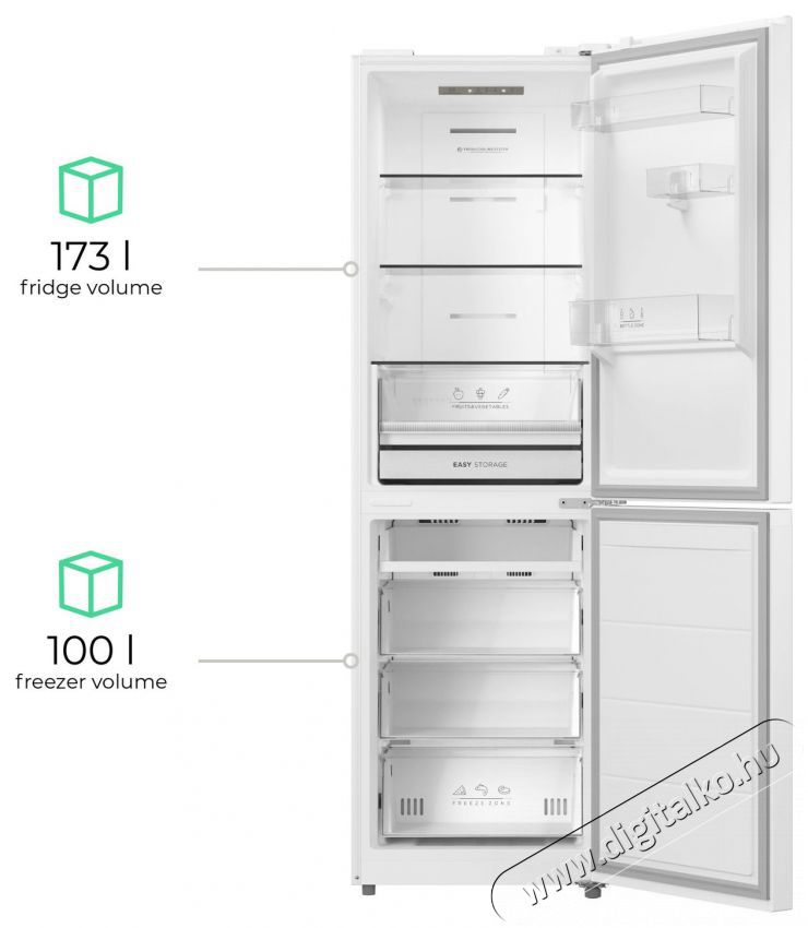 Siguro BF-D251W Szabadon&aacute;ll&oacute; alulfagyaszt&oacute;s kombin&aacute;lt hűtő Konyhai term&eacute;kek - Hűtő, fagyaszt&oacute; (szabadon&aacute;ll&oacute;) - Alulfagyaszt&oacute;s kombin&aacute;lt hűtő - 528019