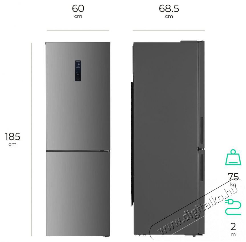 Siguro BF-O120S Ideal Szabadon&aacute;ll&oacute; alulfagyaszt&oacute;s kombin&aacute;lt hűtő Konyhai term&eacute;kek - Hűtő, fagyaszt&oacute; (szabadon&aacute;ll&oacute;) - Alulfagyaszt&oacute;s kombin&aacute;lt hűtő - 528015