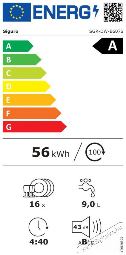 Siguro DW-B607S Profi Care Norm&aacute;l (60cm) be&eacute;p&iacute;thető mosogat&oacute;g&eacute;p Konyhai term&eacute;kek - Mosogat&oacute;g&eacute;p - Norm&aacute;l (60cm) be&eacute;p&iacute;thető mosogat&oacute;g&eacute;p - 528031