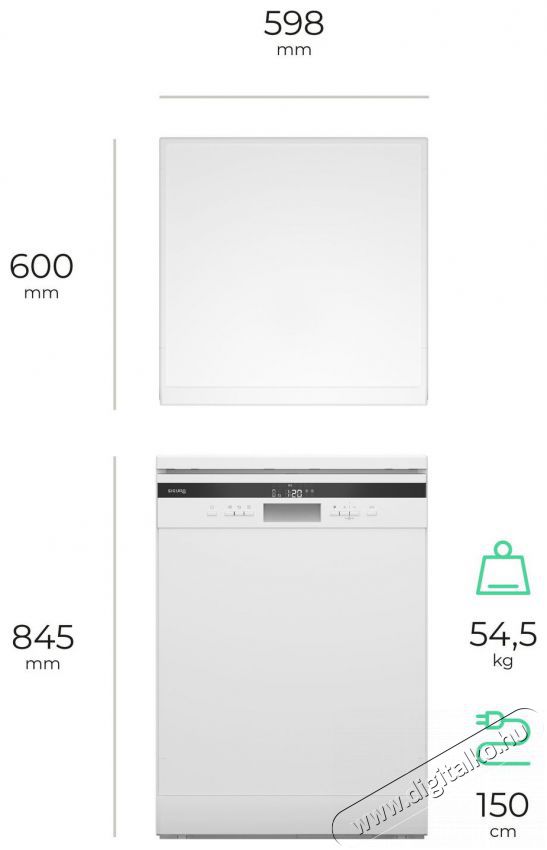 Siguro DW-F602W Neo Green Norm&aacute;l (60cm) szabadon&aacute;ll&oacute; mosogat&oacute;g&eacute;p Konyhai term&eacute;kek - Mosogat&oacute;g&eacute;p - Norm&aacute;l (60cm) szabadon&aacute;ll&oacute; mosogat&oacute;g&eacute;p - 528030