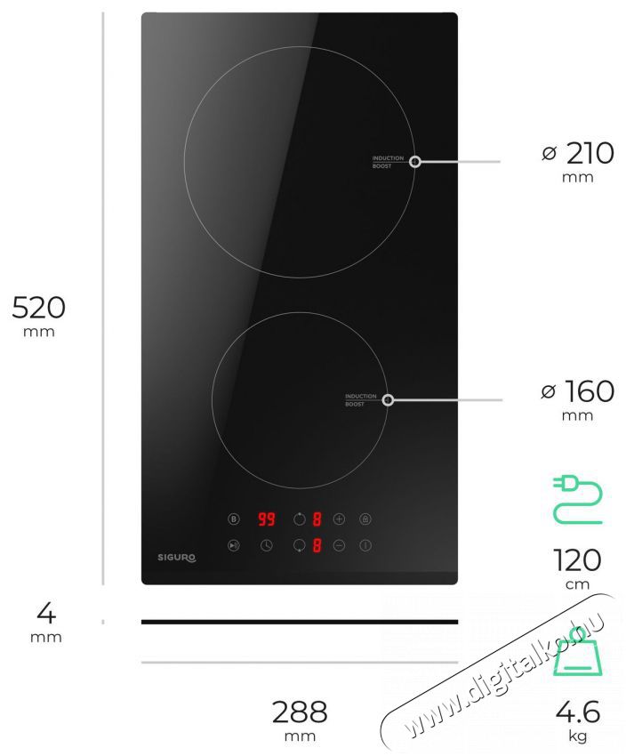 Siguro HB-I150B Dual Indukci&oacute;s főzőlap (be&eacute;p&iacute;thető) Konyhai term&eacute;kek - S&uuml;tő-főzőlap, tűzhely (be&eacute;p&iacute;thető) - Indukci&oacute;s főzőlap (be&eacute;p&iacute;thető) - 528033