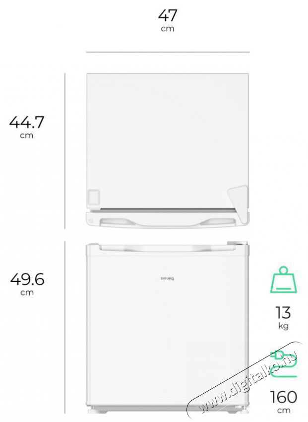 Siguro MB-A160W Bulk Mini hűtő / minib&aacute;r Konyhai term&eacute;kek - Hűtő, fagyaszt&oacute; (szabadon&aacute;ll&oacute;) - Mini hűtő / minib&aacute;r - 528026