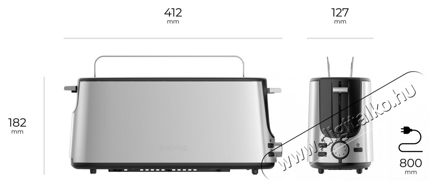 Siguro TO-T11SS-1LS Long Slot Konyhai term&eacute;kek - Konyhai kisg&eacute;p (s&uuml;t&eacute;s / főz&eacute;s / hűt&eacute;s / &eacute;telk&eacute;sz&iacute;t&eacute;s) - Keny&eacute;rpir&iacute;t&oacute; - 519158