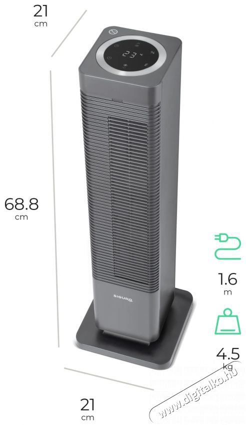 Siguro HS-R450Y Reindeer Hot & Cool, WiFi H&aacute;ztart&aacute;s / Otthon / K&uuml;lt&eacute;r - Fűt&eacute;s - Fűtőventil&aacute;toros hősug&aacute;rz&oacute; - 530042