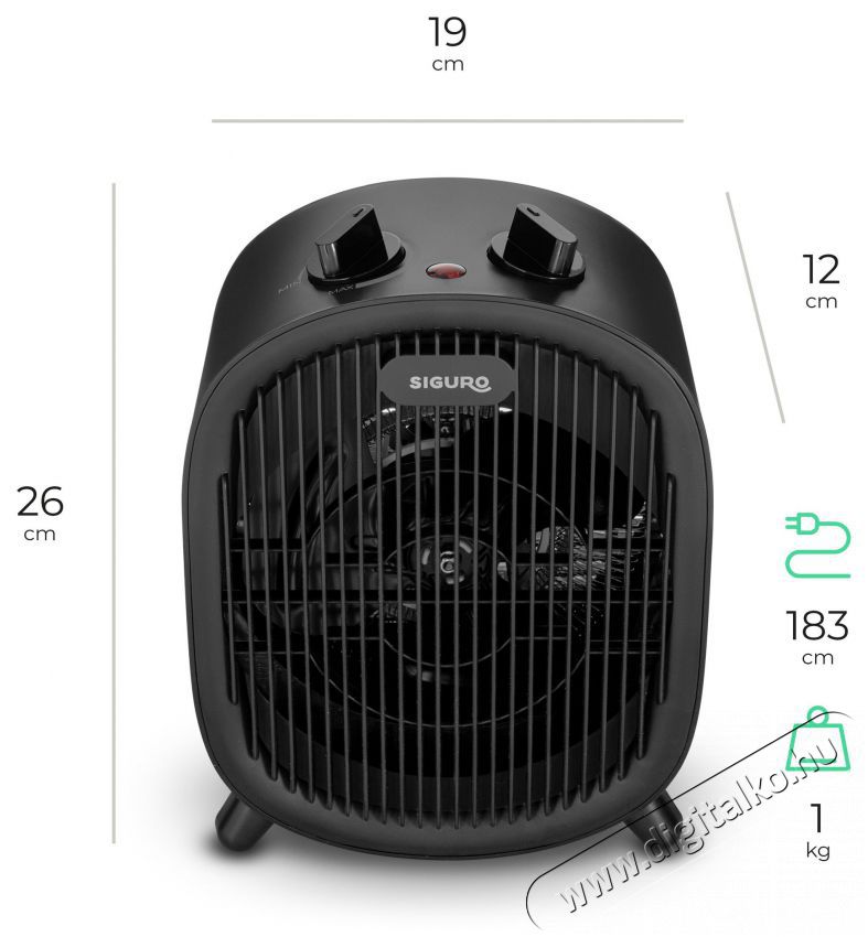 Siguro HS-F100B Shrew Ventil&aacute;toros hősug&aacute;rz&oacute; H&aacute;ztart&aacute;s / Otthon / K&uuml;lt&eacute;r - Fűt&eacute;s - Fűtőventil&aacute;toros hősug&aacute;rz&oacute; - 526006