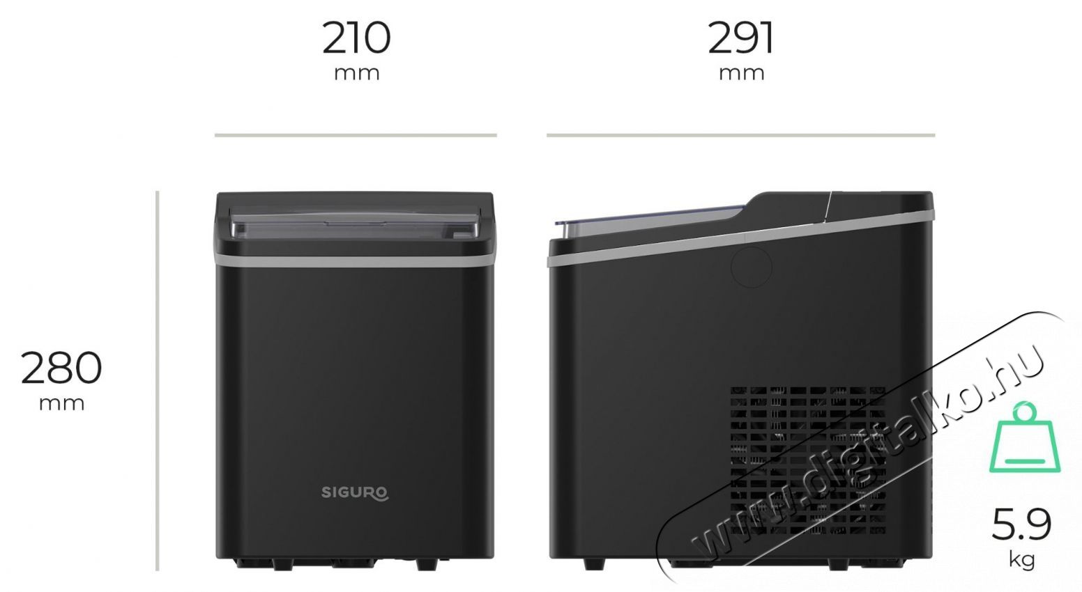 Siguro IM-D420B Ice Gem Black+Grey Konyhai term&eacute;kek - Konyhai kisg&eacute;p (s&uuml;t&eacute;s / főz&eacute;s / hűt&eacute;s / &eacute;telk&eacute;sz&iacute;t&eacute;s) - J&eacute;gkocka k&eacute;sz&iacute;tő g&eacute;p - 530644