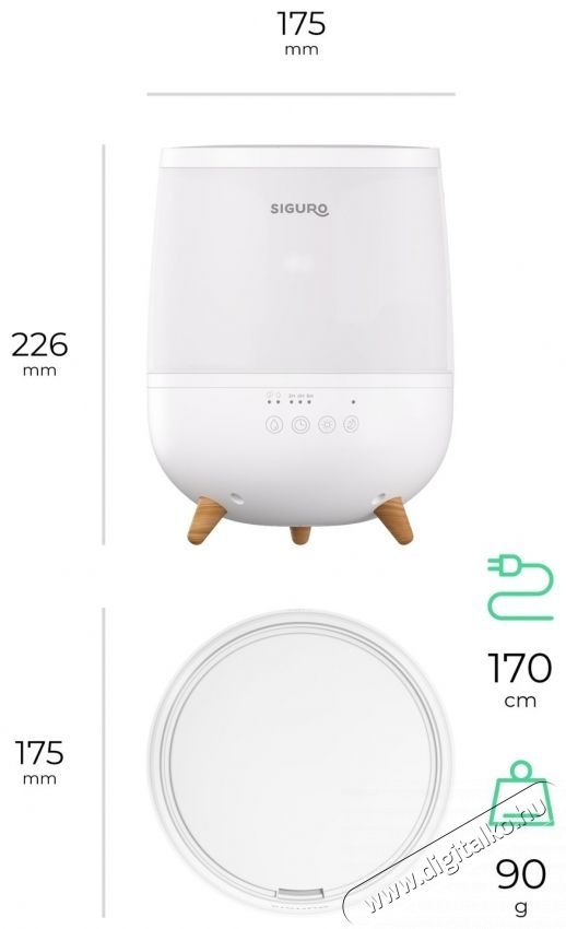 Siguro HU-M150W Zen Mist p&aacute;r&aacute;s&iacute;t&oacute; Sz&eacute;ps&eacute;g&aacute;pol&aacute;s / Eg&eacute;szs&eacute;g - L&eacute;gtiszt&iacute;t&oacute; / p&aacute;r&aacute;s&iacute;t&oacute; / p&aacute;r&aacute;tlan&iacute;t&oacute; - P&aacute;r&aacute;s&iacute;t&oacute; - 540059