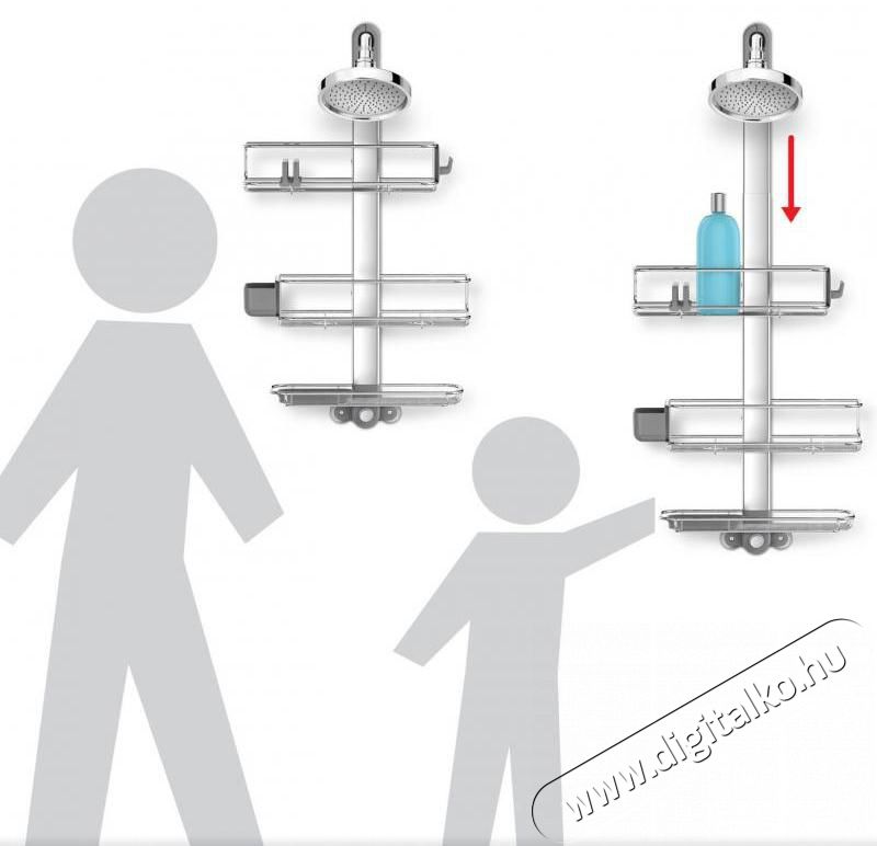 SimpleHuman BT1099 &aacute;ll&iacute;that&oacute; zuhany polcrendszer H&aacute;ztart&aacute;s / Otthon / K&uuml;lt&eacute;r - F&uuml;rdőszoba / wc - Zuhanyz&oacute; polcrendszer - 299861