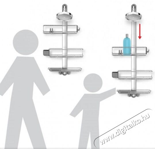 SimpleHuman BT1099 &aacute;ll&iacute;that&oacute; zuhany polcrendszer H&aacute;ztart&aacute;s / Otthon / K&uuml;lt&eacute;r - F&uuml;rdőszoba / wc - Zuhanyz&oacute; polcrendszer - 299861