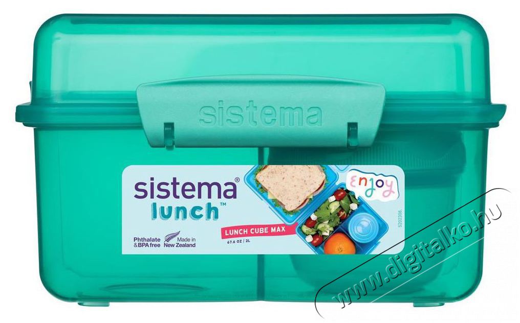 Sistema H&aacute;romrekeszes &eacute;telt&aacute;rol&oacute; doboz + joghurt tart&oacute;, dupla fed&eacute;l, 2 l, z&ouml;ld Konyhai term&eacute;kek - Ed&eacute;ny - &Eacute;telt&aacute;rol&oacute; - 528057