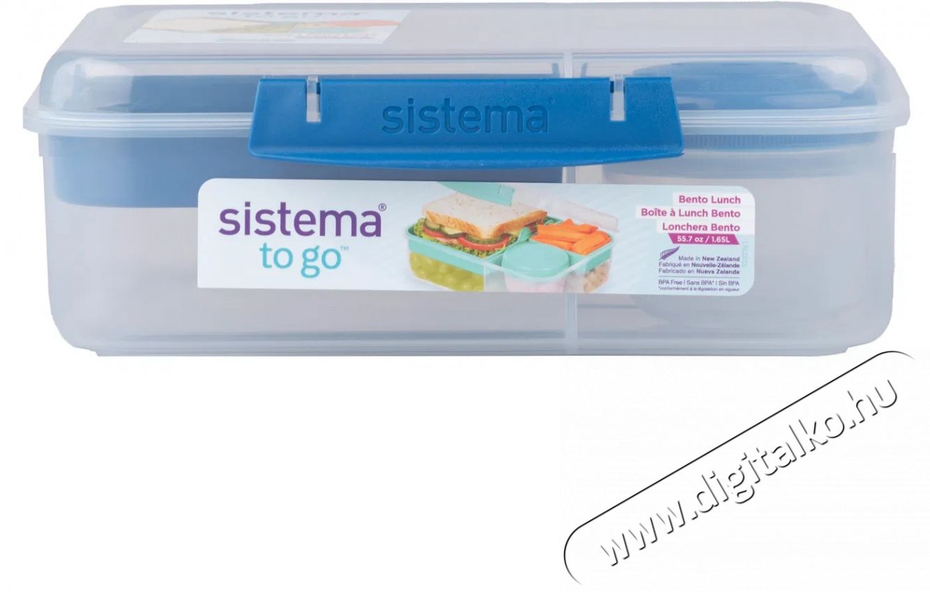 Sistema To Go &Eacute;telt&aacute;rol&oacute; doboz + joghurt tart&oacute;, 1,65 l, 3 rekeszes, k&eacute;k Konyhai term&eacute;kek - Ed&eacute;ny - &Eacute;telt&aacute;rol&oacute; - 530089