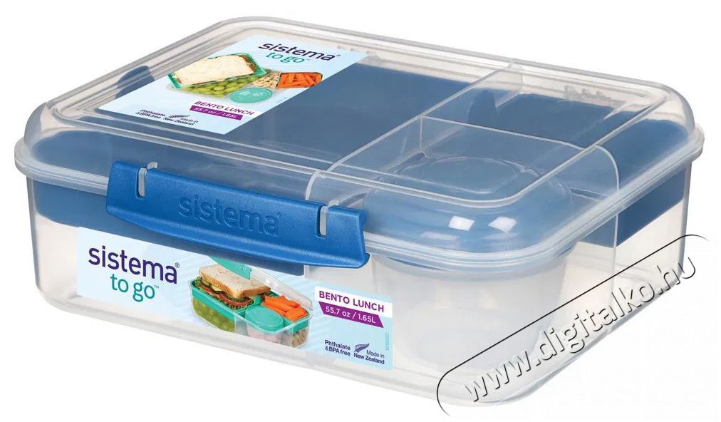 Sistema To Go &Eacute;telt&aacute;rol&oacute; doboz + joghurt tart&oacute;, 1,65 l, 3 rekeszes, k&eacute;k Konyhai term&eacute;kek - Ed&eacute;ny - &Eacute;telt&aacute;rol&oacute; - 530089