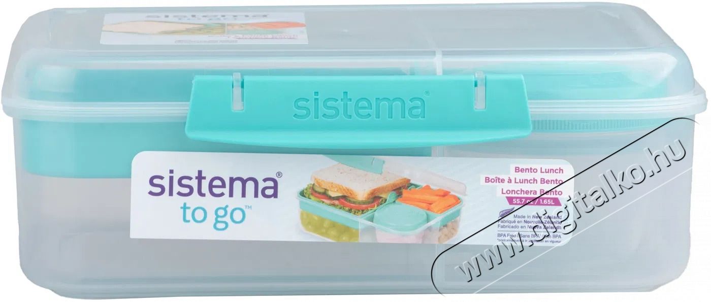 Sistema To Go &Eacute;telt&aacute;rol&oacute; doboz + joghurt tart&oacute;, 1,65 l, 3 rekeszes, mentaz&ouml;ld Konyhai term&eacute;kek - Ed&eacute;ny - &Eacute;telt&aacute;rol&oacute; - 530090