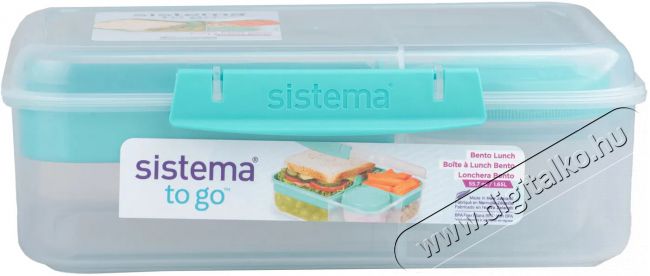 Sistema To Go &Eacute;telt&aacute;rol&oacute; doboz + joghurt tart&oacute;, 1,65 l, 3 rekeszes, mentaz&ouml;ld Konyhai term&eacute;kek - Ed&eacute;ny - &Eacute;telt&aacute;rol&oacute; - 530090