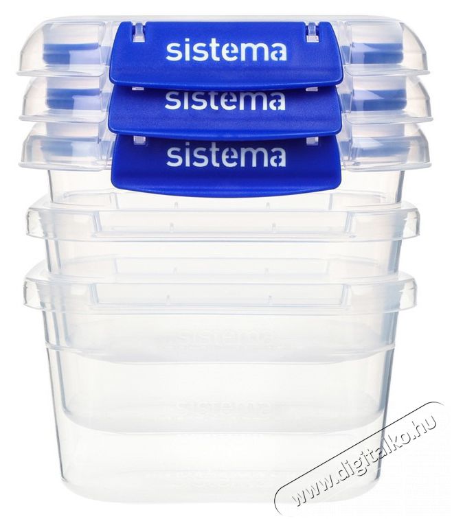Sistema &Eacute;telt&aacute;rol&oacute; doboz szett, 3 db, 2 csattal, 400 ml Konyhai term&eacute;kek - Ed&eacute;ny - &Eacute;telt&aacute;rol&oacute; - 530080