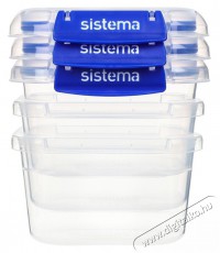 Sistema &Eacute;telt&aacute;rol&oacute; doboz szett, 3 db, 2 csattal, 400 ml Konyhai term&eacute;kek - Ed&eacute;ny - &Eacute;telt&aacute;rol&oacute; - 530080