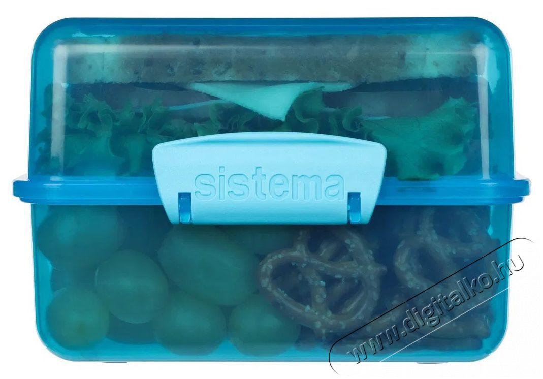 Sistema K&eacute;trekeszes &eacute;telt&aacute;rol&oacute; doboz, 1,4 l, k&eacute;k Konyhai term&eacute;kek - Ed&eacute;ny - &Eacute;telt&aacute;rol&oacute; - 530085