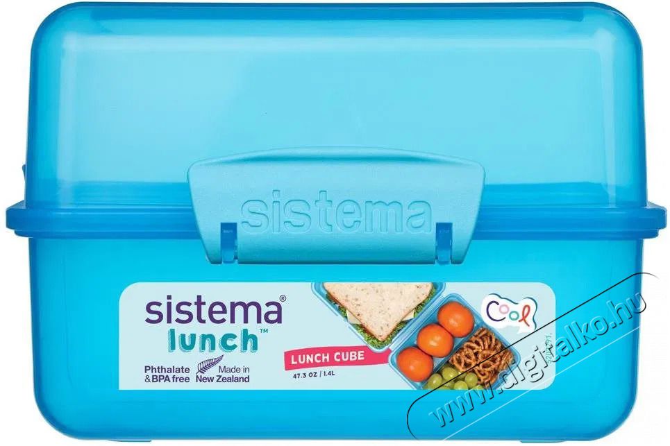 Sistema K&eacute;trekeszes &eacute;telt&aacute;rol&oacute; doboz, 1,4 l, k&eacute;k Konyhai term&eacute;kek - Ed&eacute;ny - &Eacute;telt&aacute;rol&oacute; - 530085