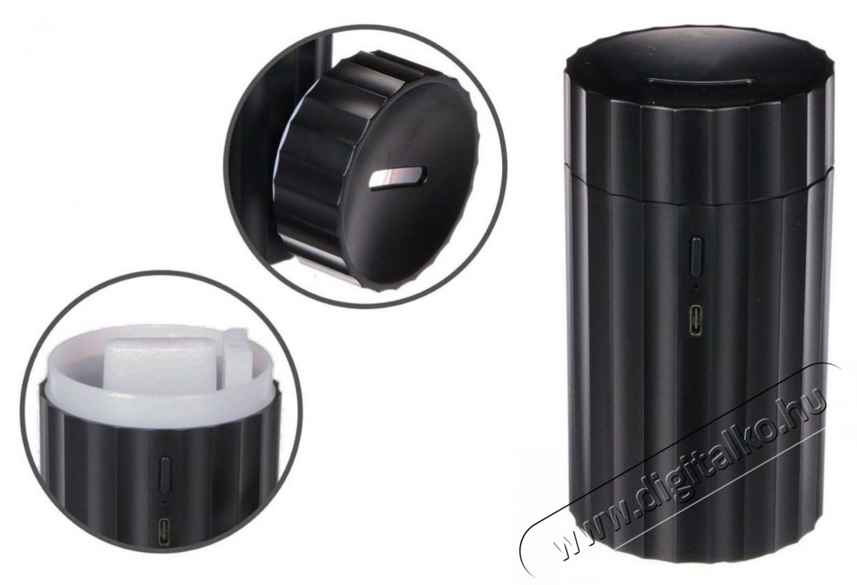 SIXTOL Sixtol Car Flame Aut&oacute;s aroma diff&uacute;zor, italtart&oacute;ba, 100 ml, USB-C, fekete Fot&oacute;-Vide&oacute; kieg&eacute;sz&iacute;tők - F&eacute;nyterelő - Diff&uacute;zor - 526091