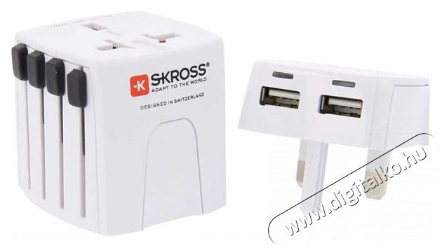 Skross MUVUSB-2-4-A 2xUSB t&ouml;ltő bemenettel vil&aacute;gutaz&oacute; adapter H&aacute;ztart&aacute;s / Otthon / K&uuml;lt&eacute;r - Vil&aacute;g&iacute;t&aacute;s / elektromoss&aacute;g - H&aacute;l&oacute;zati eloszt&oacute; / hosszabb&iacute;t&oacute; / adapter - 455110
