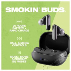 Skullcandy S2TAW-R740 Smokin Buds True Wireless Bluetooth fekete f&uuml;lhallgat&oacute; Audio-Video / Hifi / Multim&eacute;dia - F&uuml;l &eacute;s Fejhallgat&oacute;k - F&uuml;lhallgat&oacute; - 489101