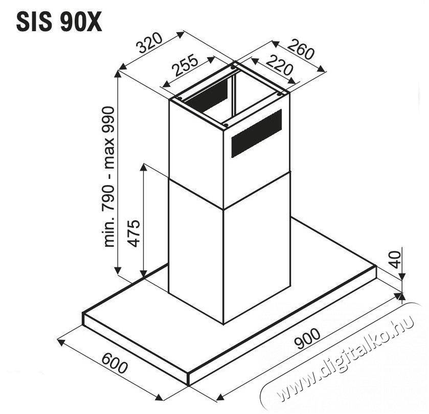 SLX SIS-90X sziget elsz&iacute;v&oacute; Konyhai term&eacute;kek - P&aacute;raelsz&iacute;v&oacute; - Sziget f&ouml;l&eacute; - 371287