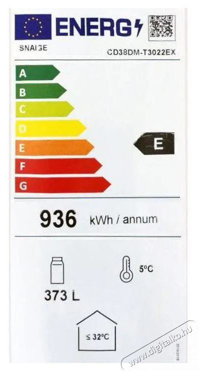 SNAIGE CD38DM-T3022EX Konyhai term&eacute;kek - Hűtő, fagyaszt&oacute; (szabadon&aacute;ll&oacute;) - Fagyaszt&oacute; n&eacute;lk&uuml;li hűtő - 509361