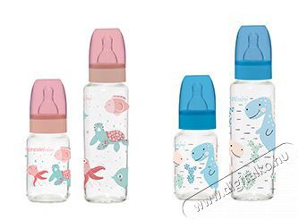 SOLMAZER IRIS teknős vagy dinoszaurusz mint&aacute;s cumis&uuml;veg szett 6-12 h&oacute;napos bab&aacute;knak, 2 cseppes, 2 darabos, 125ml+250ml 111829-100 Sz&eacute;ps&eacute;g&aacute;pol&aacute;s / Eg&eacute;szs&eacute;g - Baba mama term&eacute;k - Cumis&uuml;veg / cumi / etet&eacute;s kieg&eacute;sz&iacute;tő - 501885