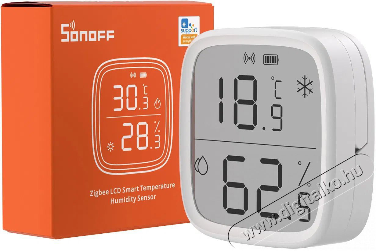 SONOFF ZB SNZB-02D SMART Temperature and Humidity sensor H&aacute;ztart&aacute;s / Otthon / K&uuml;lt&eacute;r - Okos otthon - Smart időj&aacute;r&aacute;s &aacute;llom&aacute;s - 519784